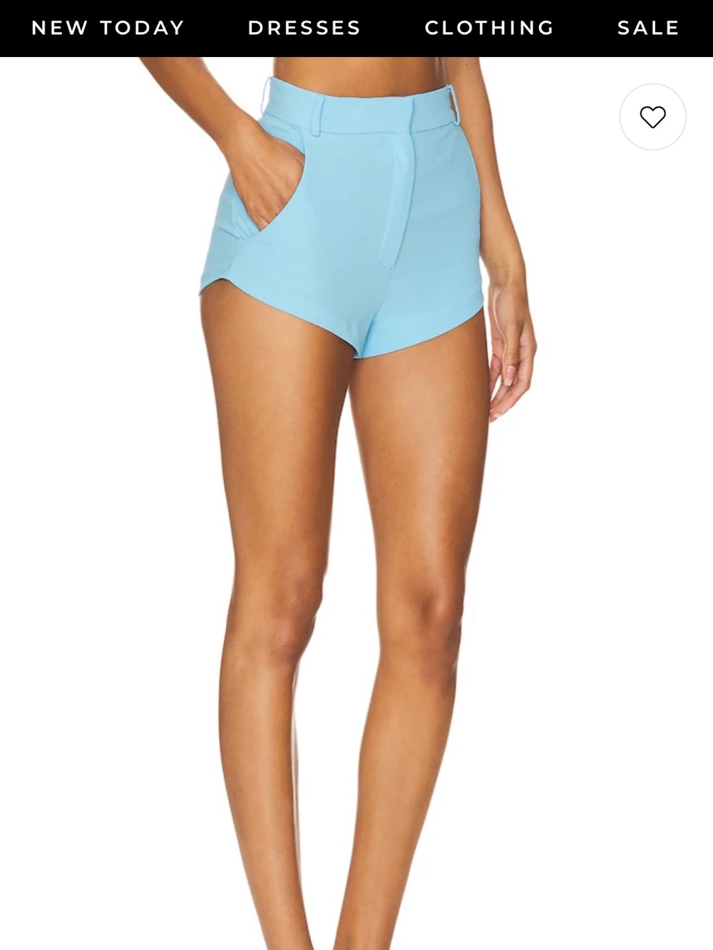 Amanda Uprichard Sky Blue High-Waist Tailored Shorts